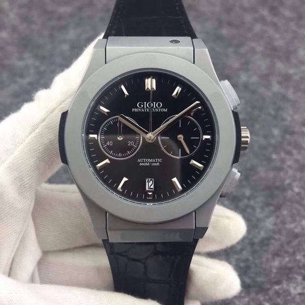 mens automatic mechanical watch grey titanium black blue leather, Slivery;brown
mens automatic mechanical watch grey titanium black blue leather, Slivery;brown