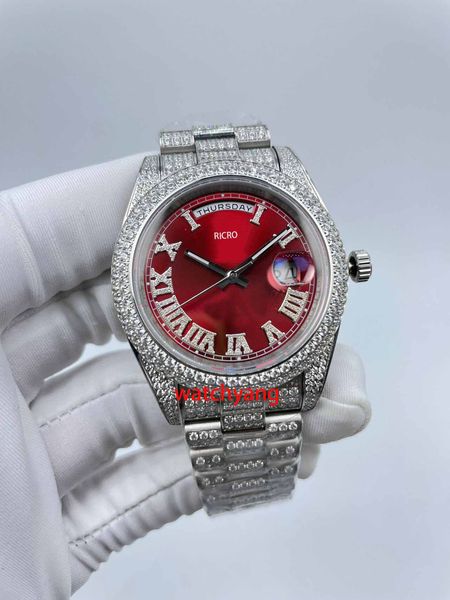 full diamond watch mens automatic mechanical watches waterproof 41mm with diamond-studded steel bracelet sapphire women business wristwatche, Slivery;brown
full diamond watch mens automatic mechanical watches waterproof 41mm with diamond-studded steel bracelet sapphire women business wristwatche, Slivery;brown