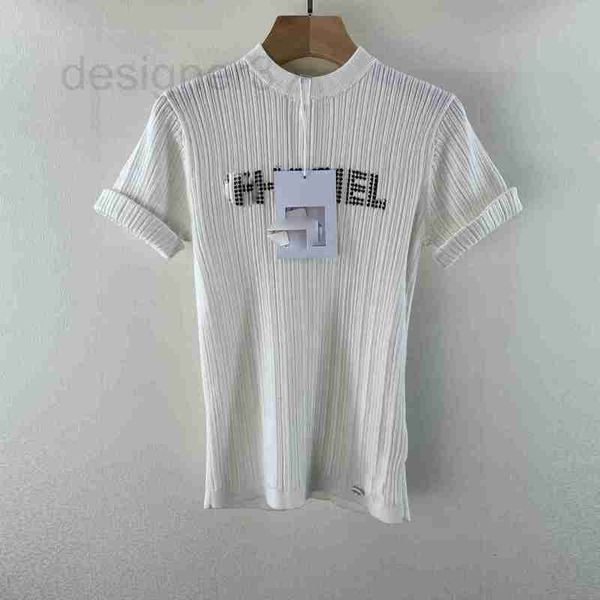 women's t-shirt designer spring autumn summer chic knitted letter round neck slim fit curled short sleeve t-shirt c3g4, White
women's t-shirt designer spring autumn summer chic knitted letter round neck slim fit curled short sleeve t-shirt c3g4, White