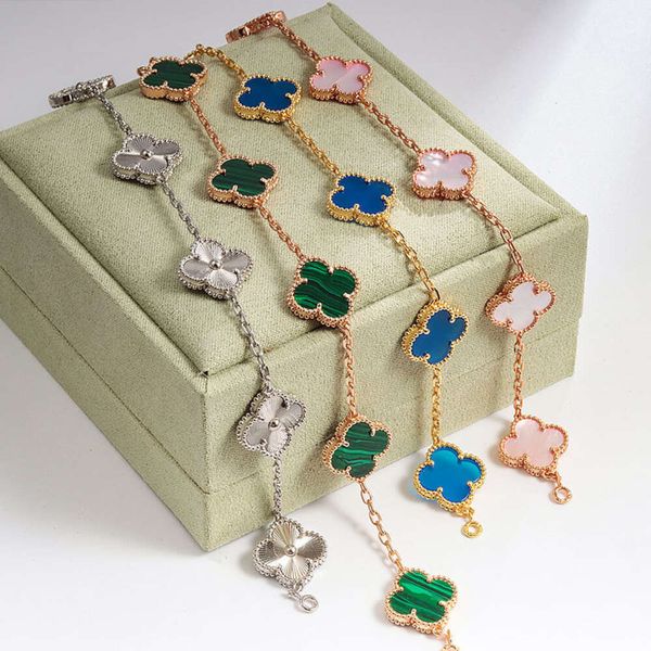 Classic designer jewelry Van Clover Bracelet jewelrys Four Leaf Grass High Edition Lucky Flower Double sided Female Bracelets 18k Rose Gold Red Jade Bracelet
Classic designer jewelry Van Clover Bracelet jewelrys Four Leaf Grass High Edition Lucky Flower Double sided Female Bracelets 18k Rose Gold Red Jade Bracelet