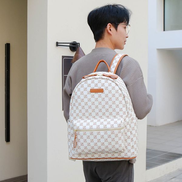 Wholesale shoulder bag 4 colors simple classic plaid leisure backpack college wind wear-resistant leather student backpacks street popular printed handbag 2541#, Black
Wholesale shoulder bag 4 colors simple classic plaid leisure backpack college wind wear-resistant leather student backpacks street popular printed handbag 2541#, Black