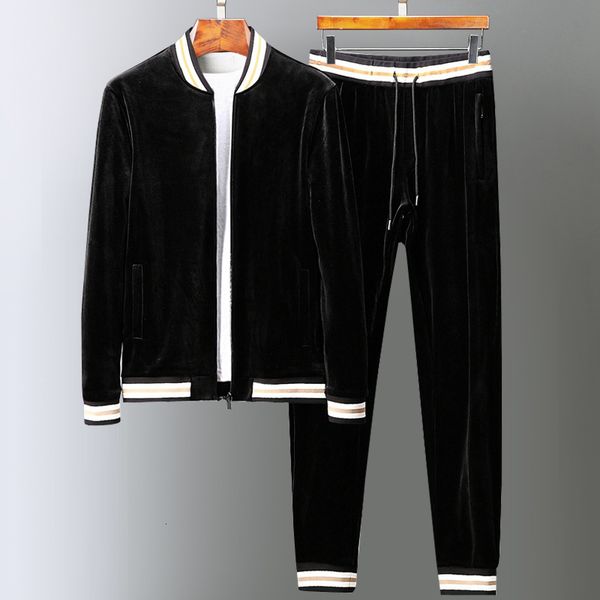men's tracksuits minglu velvet men's set sweaterpants luxury standing neckline thick men's hoodie fashion elastic waist men&#, Gray
men's tracksuits minglu velvet men's set sweaterpants luxury standing neckline thick men's hoodie fashion elastic waist men&#, Gray