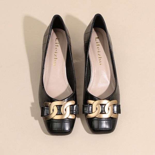 dress shoes plus size 3543 women pumps med heel square toe pumps office lady leahter shoes big gold metal chain soft soles slip on shoes 230, Black
dress shoes plus size 3543 women pumps med heel square toe pumps office lady leahter shoes big gold metal chain soft soles slip on shoes 230, Black
