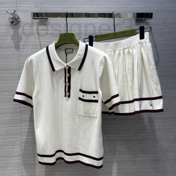 two piece dress designer summer college polo lapel short sleeve sweater elastic pleated skirt women's high-end two-piece set z8oq, White
two piece dress designer summer college polo lapel short sleeve sweater elastic pleated skirt women's high-end two-piece set z8oq, White
