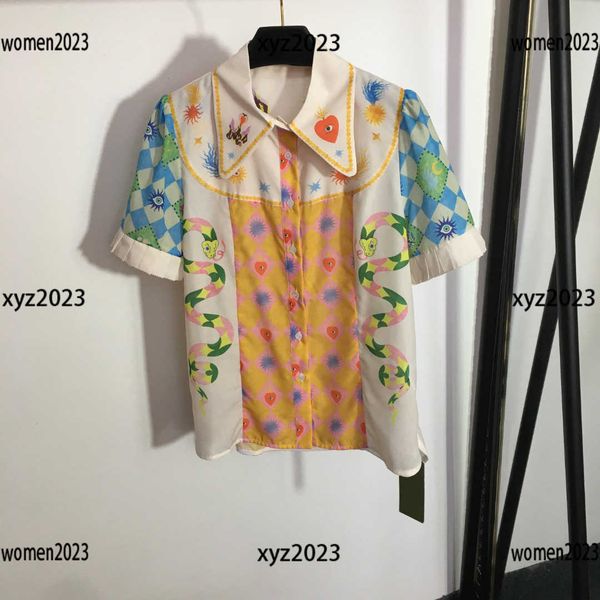 designer blouse fashion brand womens clothes animal print short sleeved shirt with full letter print lapel new arrivals, White
designer blouse fashion brand womens clothes animal print short sleeved shirt with full letter print lapel new arrivals, White