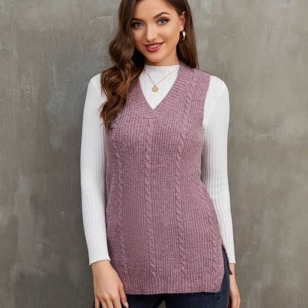 wholesale casual knit sweaters vest women's v neck sleeveless knitted pullover sweater for autumn winter, White;black
wholesale casual knit sweaters vest women's v neck sleeveless knitted pullover sweater for autumn winter, White;black