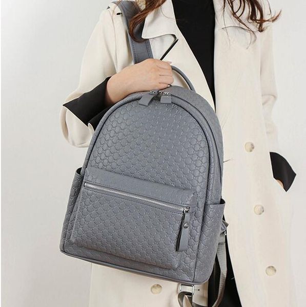 Factory sales shoulder bag 4 colors college style solid leather student backpack simple Joker embossed women handbag large capacity fashion travel backpacks 11032#, Grey
Factory sales shoulder bag 4 colors college style solid leather student backpack simple Joker embossed women handbag large capacity fashion travel backpacks 11032#, Grey