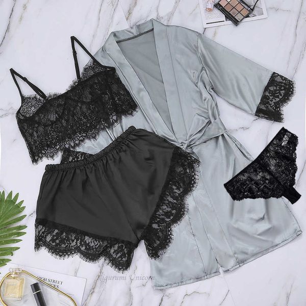 women's sleep lounge 4 pieces women pajamas sets satin sleepwear pijama silk home wear embroidery sleep lounge pyjama nightwear lingeri
women's sleep lounge 4 pieces women pajamas sets satin sleepwear pijama silk home wear embroidery sleep lounge pyjama nightwear lingeri