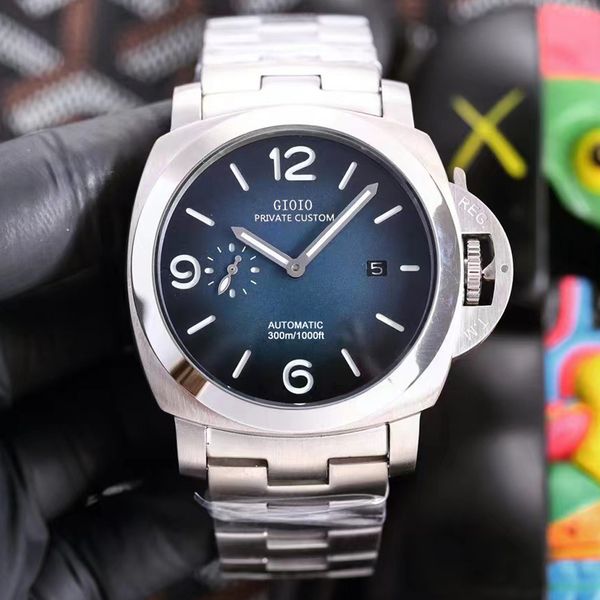 44mm mens mechanical automatic watch black blue green stainless steel bracelet advanced luminous, Slivery;brown
44mm mens mechanical automatic watch black blue green stainless steel bracelet advanced luminous, Slivery;brown