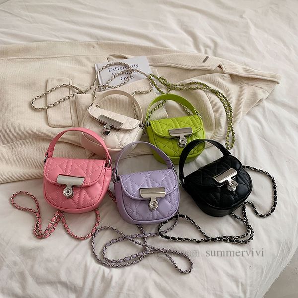 children handbags kids diamond lattice quilted pu leather single shoulder saddle bags kids metals buckle chain messenger lipsticks bag z1367, Black 
children handbags kids diamond lattice quilted pu leather single shoulder saddle bags kids metals buckle chain messenger lipsticks bag z1367, Black