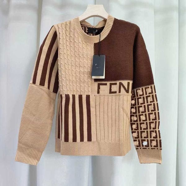 designer sweater women AutumnWinter Wool Material Advanced Contrast Letter FF Jacquard Lazy Pullover Knitted Sweater Top ZC81, Caramel 
designer sweater women AutumnWinter Wool Material Advanced Contrast Letter FF Jacquard Lazy Pullover Knitted Sweater Top ZC81, Caramel