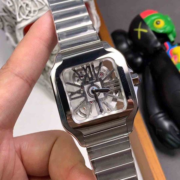 classic hollow tourbillon mechanical watch square roman dial clock movement sapphire glass stainless steel men watches1, Slivery;brown
classic hollow tourbillon mechanical watch square roman dial clock movement sapphire glass stainless steel men watches1, Slivery;brown