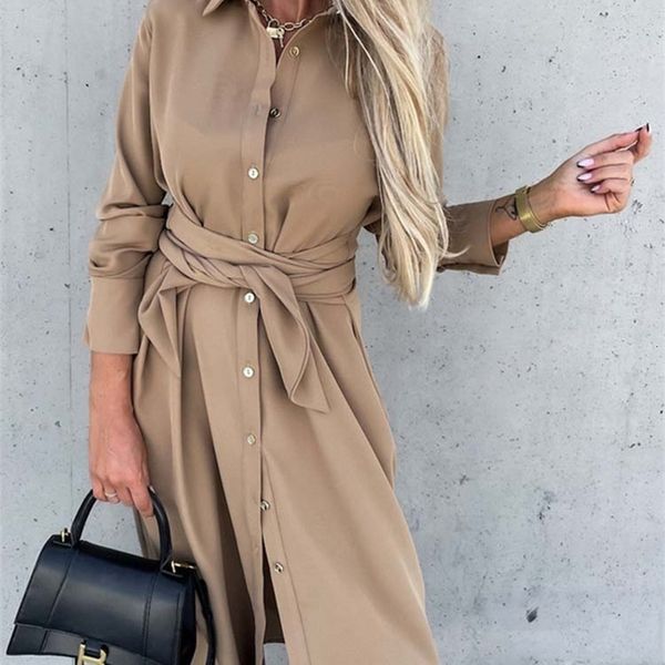 casual dresses s~3xl solid long sleeve dress women's lace single breast beach maxi party dress lapel split belt tank 230408, Black;gray
casual dresses s~3xl solid long sleeve dress women's lace single breast beach maxi party dress lapel split belt tank 230408, Black;gray