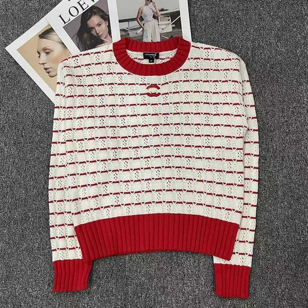 designer sweater women AutumnWinter Striped Sweater Academy Style Contrast Hollow Knitted Pullover Age Reducing Versatile Top for Women CRR6, Red
designer sweater women AutumnWinter Striped Sweater Academy Style Contrast Hollow Knitted Pullover Age Reducing Versatile Top for Women CRR6, Red