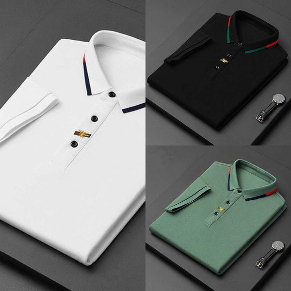los high-end brand paul short-sleeved t-shirt men bee polo shirt 100% cotton lapel business korean summer embroidery clothing 220402s to 2xl, White;black
los high-end brand paul short-sleeved t-shirt men bee polo shirt 100% cotton lapel business korean summer embroidery clothing 220402s to 2xl, White;black