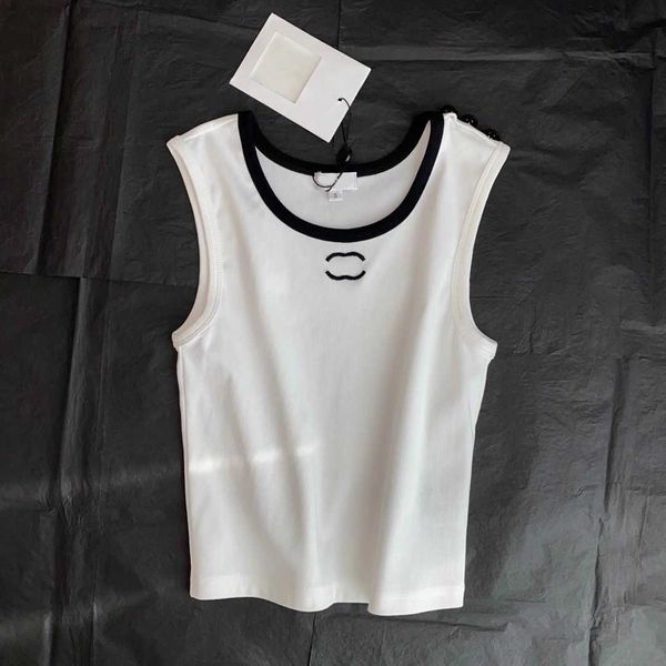 23ss sleeveless vest camis womens tanks designer clothes women tank knitted camisole slim-fit knitt vests womens clothes, White
23ss sleeveless vest camis womens tanks designer clothes women tank knitted camisole slim-fit knitt vests womens clothes, White