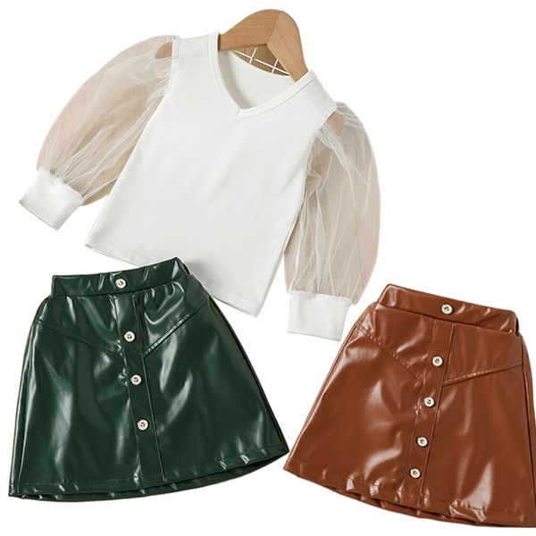 new designer baby girl clothes two piece set solid color kids clothing v-neck cotton and pu rubber shorts skirt kid sets for middle and smal, White
new designer baby girl clothes two piece set solid color kids clothing v-neck cotton and pu rubber shorts skirt kid sets for middle and smal, White