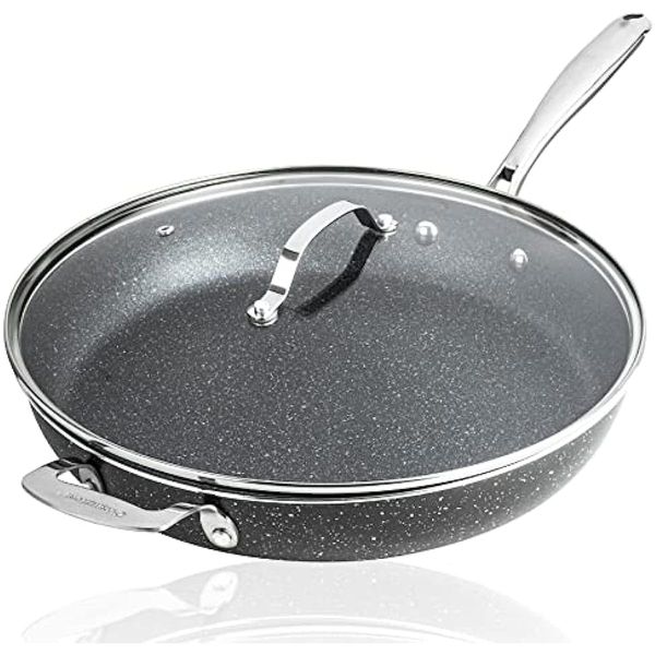 nonstick 14 frying pan with lid ultra durable mineral and diamond triple coated surface family sized open skillet oven and dishwasher safe l
nonstick 14 frying pan with lid ultra durable mineral and diamond triple coated surface family sized open skillet oven and dishwasher safe l