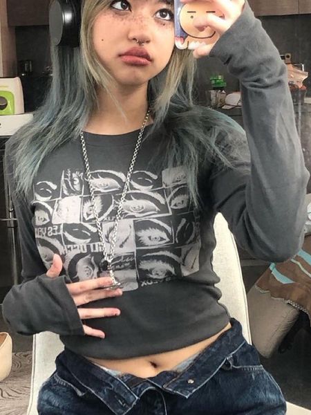 women s t shirt women retro eyes print fairy grunge graphic spring t shirts vintage indie aesthetic clothes cyber y2k slim long sleeve 2304, White
women s t shirt women retro eyes print fairy grunge graphic spring t shirts vintage indie aesthetic clothes cyber y2k slim long sleeve 2304, White