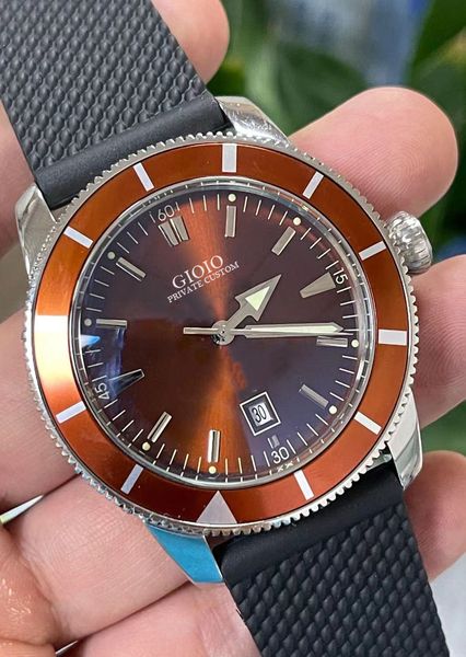 black blue rubber superocean mens watch ceramic automatic mechanical101, Slivery;brown
black blue rubber superocean mens watch ceramic automatic mechanical101, Slivery;brown