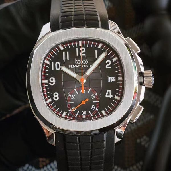 40mm mens automatic mechanical watch black blue rubber dual time stainless steel luminous sapphire calendar, Slivery;brown
40mm mens automatic mechanical watch black blue rubber dual time stainless steel luminous sapphire calendar, Slivery;brown