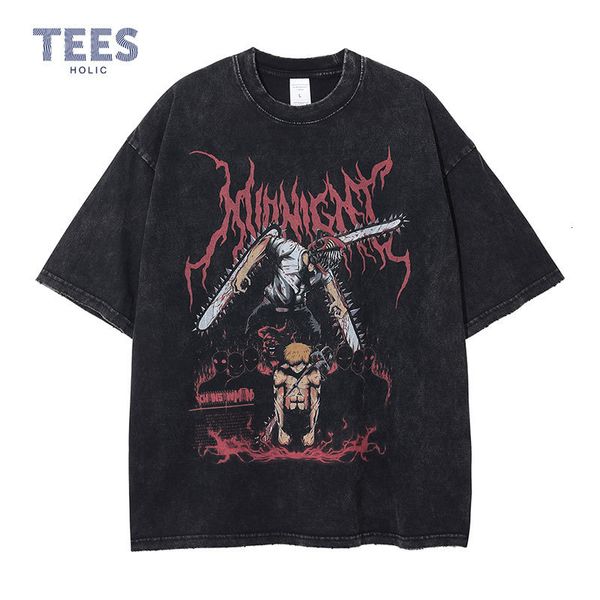 men's t-shirts anime chainsaw man t-shirt vintage washed denji makima printed t shirts retro manga summer short sleeve oversize y2k te, White;black
men's t-shirts anime chainsaw man t-shirt vintage washed denji makima printed t shirts retro manga summer short sleeve oversize y2k te, White;black