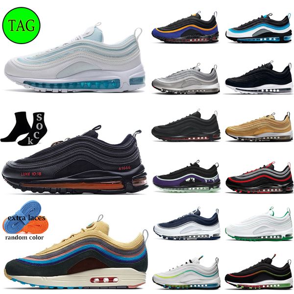 classic running shoes 97 97s mens women sneakers desingner trainers flat bottom triple black white sillver bullet jesus satan light bone pin
classic running shoes 97 97s mens women sneakers desingner trainers flat bottom triple black white sillver bullet jesus satan light bone pin