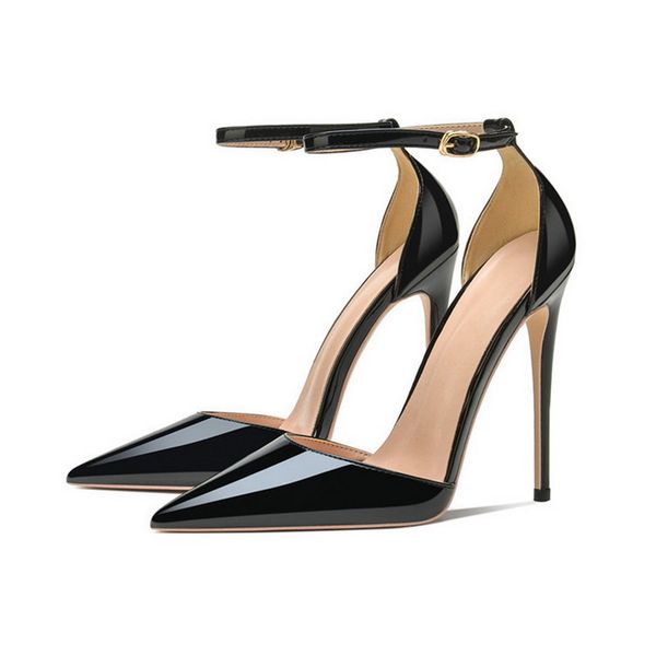patent leather women shoes fashion luxury brand shiny red bottom ankle strap stiletto pumps pointed toe high heel shoes hollow red sole sand, Black
patent leather women shoes fashion luxury brand shiny red bottom ankle strap stiletto pumps pointed toe high heel shoes hollow red sole sand, Black