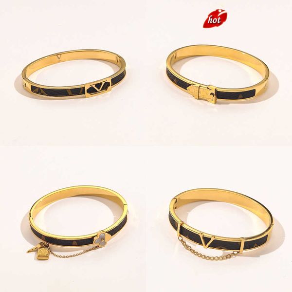 wholesale fashion bracelets women bangle designer lucky letter jewelry faux leather 18k gold plated stainless steel bracelet womens wedding, Black
wholesale fashion bracelets women bangle designer lucky letter jewelry faux leather 18k gold plated stainless steel bracelet womens wedding, Black