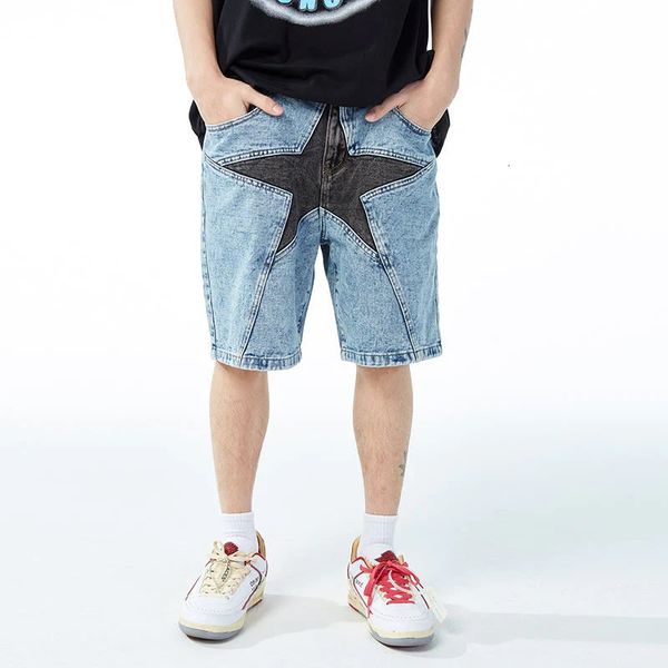 men's shorts y2k star pattern printed wide leg casual denim shorts men's vintage shorts women's american harajuku casual loos, White;black
men's shorts y2k star pattern printed wide leg casual denim shorts men's vintage shorts women's american harajuku casual loos, White;black