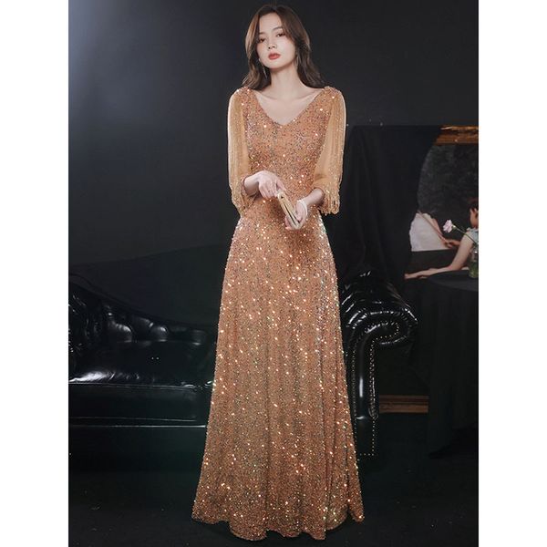 2023 long prom dress tassel beaded sleeve v neck sequined tassels crystal beaded even dress lace applique plus size evening gown formal eleg, Black
2023 long prom dress tassel beaded sleeve v neck sequined tassels crystal beaded even dress lace applique plus size evening gown formal eleg, Black