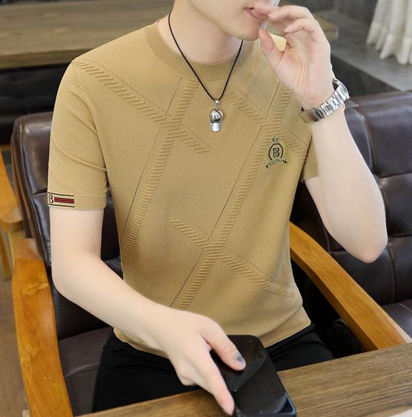 men's t-shirts korean version ice silk short sleeve t-shirt men's fashion embroidery knitted half sleeve round neck t-shirt large, White;black
men's t-shirts korean version ice silk short sleeve t-shirt men's fashion embroidery knitted half sleeve round neck t-shirt large, White;black