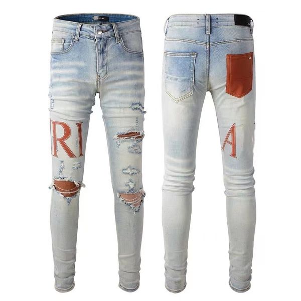 fashion designer jeans mens jeans ripped biker leather patchwork slim fit destroyed denim hole hip-hop zipper brand casual washed hiphop siz, Blue
fashion designer jeans mens jeans ripped biker leather patchwork slim fit destroyed denim hole hip-hop zipper brand casual washed hiphop siz, Blue