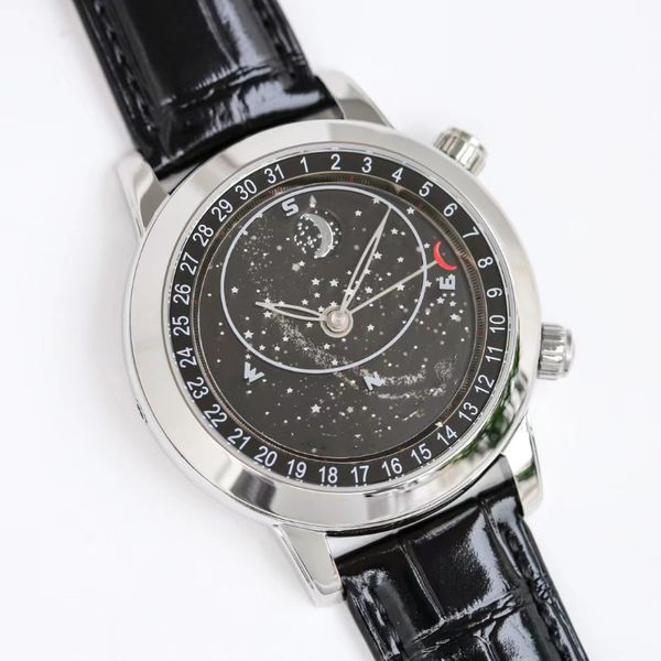 the men's watch is a fully automatic watch with stars rotating in the sky and a compass automatically changing. the full moon lacks sta, Slivery;brown
the men's watch is a fully automatic watch with stars rotating in the sky and a compass automatically changing. the full moon lacks sta, Slivery;brown