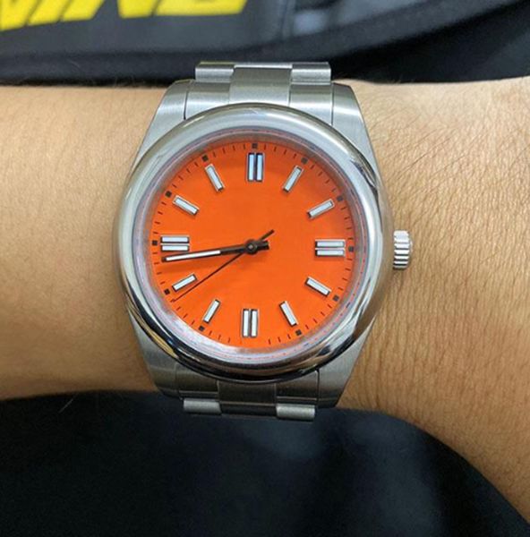 2023 stainless steel 41mm men's watch sapphire automatic mechanical silver white orange dial wristwatches mix colors montres de luxe, Slivery;brown
2023 stainless steel 41mm men's watch sapphire automatic mechanical silver white orange dial wristwatches mix colors montres de luxe, Slivery;brown