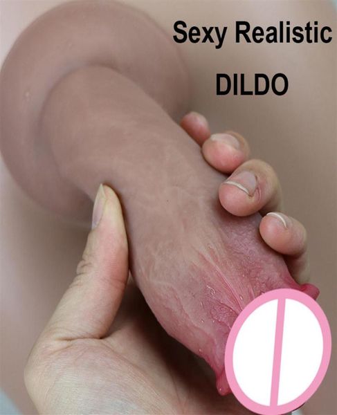 Image of Massager Vibrator Cock Skin Slicone Soft Suction Cup Big Huge Dildo Realistic Male Artificial Penis Dick Adult Sex Toys Women Stra3904538