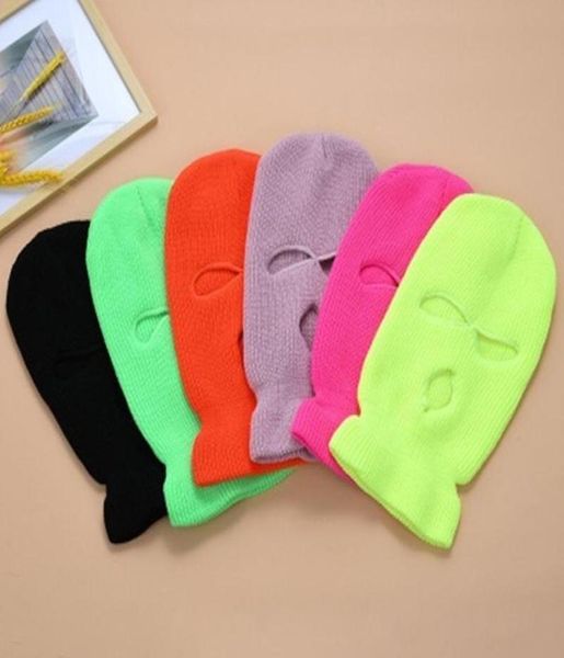 Image of Pure Color Full Face Cover Mask 3 Hole Balaclava Knit Winter Ski Cycling Mask Warmer Scarf Outdoor jllILO sinabag1740767