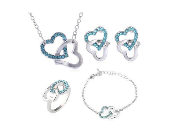 heart linked to heart style necklace ear studs bracelet ring 4pcs sets inlaid rhinestone crystal twinkle non fading valentine's day gif, Black
heart linked to heart style necklace ear studs bracelet ring 4pcs sets inlaid rhinestone crystal twinkle non fading valentine's day gif, Black