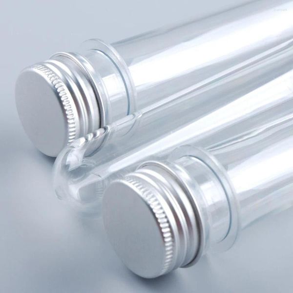 Image of 30Pcs 50ml PET Test Tube Bottles Candy Cans Bath Salt Aluminum Covered Transparent Cylinder
