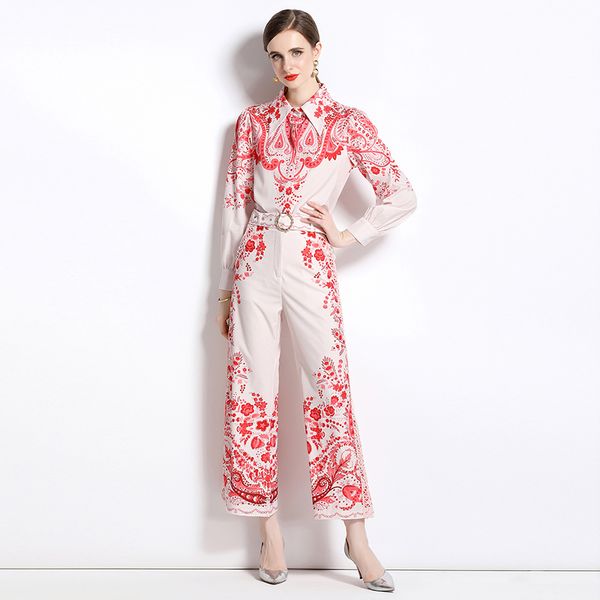women two piece pants baroque floral outfits 2023 long sleeve blouse and pant retro print woman designer 2 piece sets sweet chic vacation pa, White
women two piece pants baroque floral outfits 2023 long sleeve blouse and pant retro print woman designer 2 piece sets sweet chic vacation pa, White