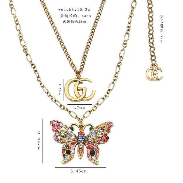 luxury designer double letter pendant necklaces 18k gold plated butterfly crysatl pearl rhinestone sweater necklace for women wedding party, Silver
luxury designer double letter pendant necklaces 18k gold plated butterfly crysatl pearl rhinestone sweater necklace for women wedding party, Silver