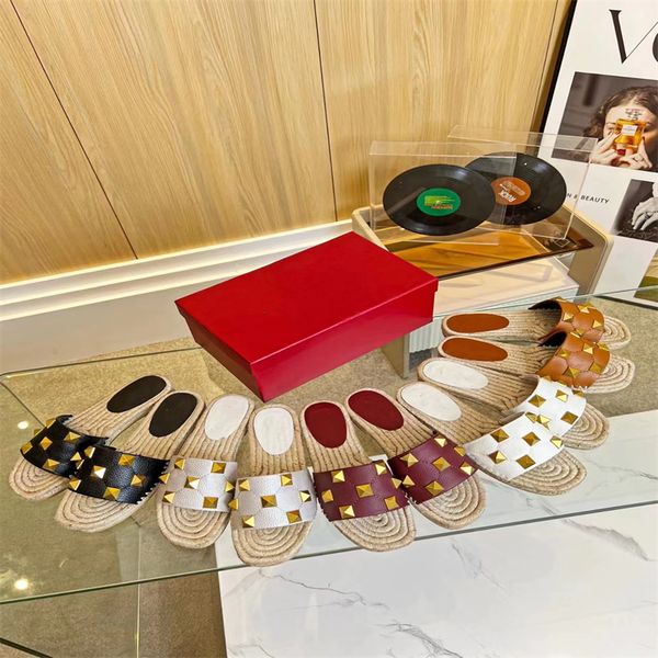riveted slipper designer classic fashion new ladies sandals signature grain leather decorative element slippers designer shoes designer sand, Black
riveted slipper designer classic fashion new ladies sandals signature grain leather decorative element slippers designer shoes designer sand, Black