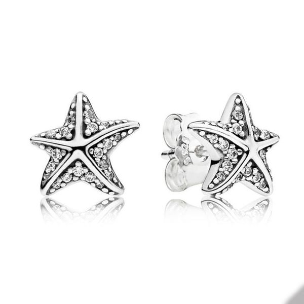 authentic sterling silver starfish stud earring for pandora sparkling cz diamond wedding designer earrings for women girlfriend gift jewelry, Golden;silver
authentic sterling silver starfish stud earring for pandora sparkling cz diamond wedding designer earrings for women girlfriend gift jewelry, Golden;silver
