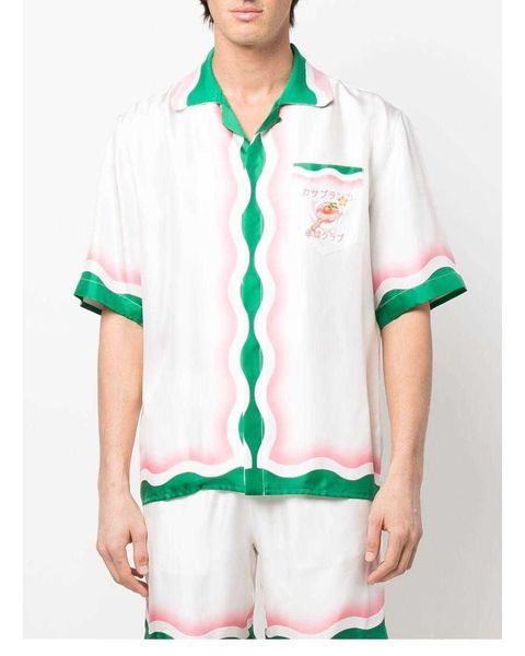 casablanca designer shirt pink green wave gradient fruit table tennis racket temperament satin short sleeved shirt casablanc, White;black
casablanca designer shirt pink green wave gradient fruit table tennis racket temperament satin short sleeved shirt casablanc, White;black