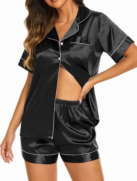 ekouaer silk pajamas womens short sleeve sleepwear soft satin button down loungewear 2 piece pjs shorts set s-xxl, Red;black
ekouaer silk pajamas womens short sleeve sleepwear soft satin button down loungewear 2 piece pjs shorts set s-xxl, Red;black