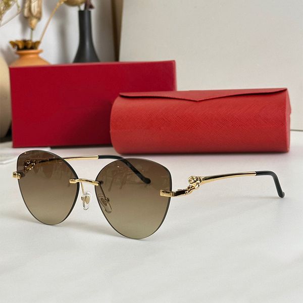 Luxury Oval Butterfly Cut Frameless Designer Sunglasses with High Quality 1:1 Metal Legs CT0269S Fashion Mens and Womens Gradient Lunettes Casual Vacation Box
Luxury Oval Butterfly Cut Frameless Designer Sunglasses with High Quality 1:1 Metal Legs CT0269S Fashion Mens and Womens Gradient Lunettes Casual Vacation Box