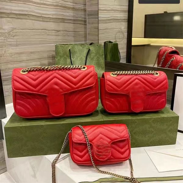

Ladies Luxury Designer Shoulder Bag PU Double Chain Gs Handbags Solid Color Crossbody Bag Internal Interval Handbags Free Shipping, Black1