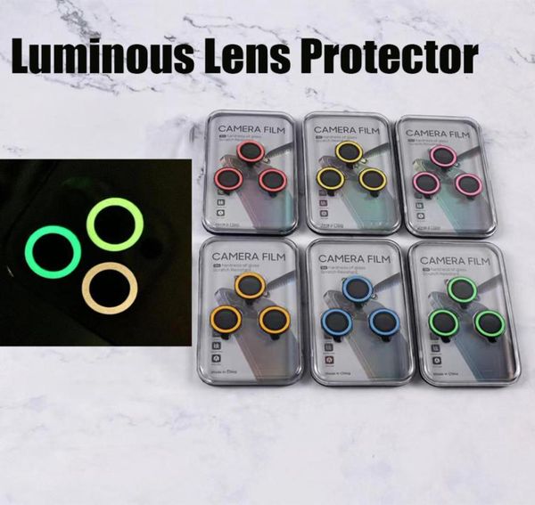 Image of Luminous Tempered Glass Phone Camera Lens Protector for iphone 14 13 12 11 mini pro max Glitter Lens Protector with retail box7545480