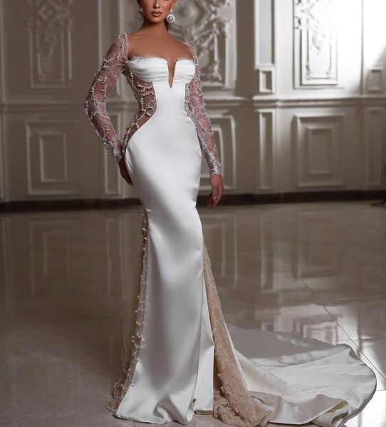 mermaid prom dresses long sleeves v neck appliques sequins beaded floor length satin 3d lace hollow pearls evening dress bridal gowns plus s, Black
mermaid prom dresses long sleeves v neck appliques sequins beaded floor length satin 3d lace hollow pearls evening dress bridal gowns plus s, Black