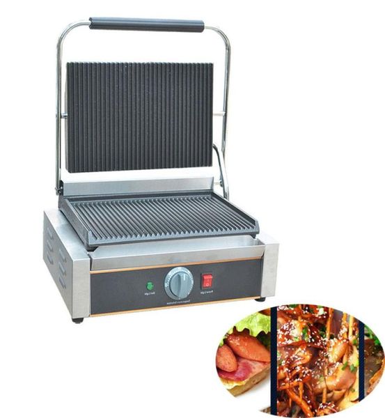 Image of NEW Commercial Electric Sandwich Press Panini Grill Sandwich MachinePanini Single Contact Grill Toaster 110V 220V3290051